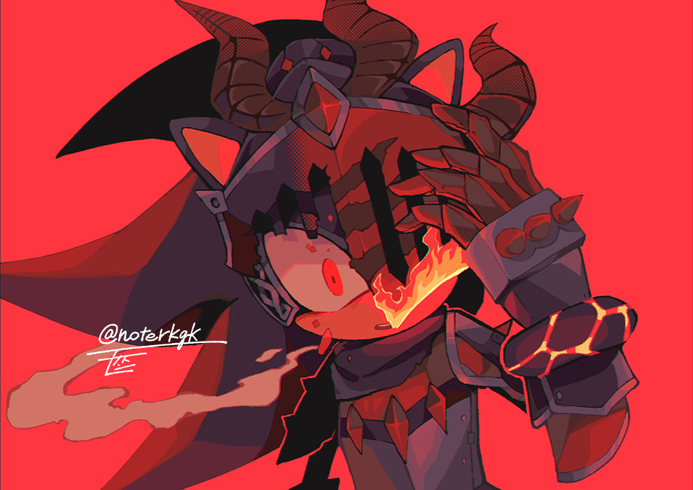 1boy, animal_ears, armor, artist_name, bandana_around_neck, black_fur, broken_armor, broken_helmet