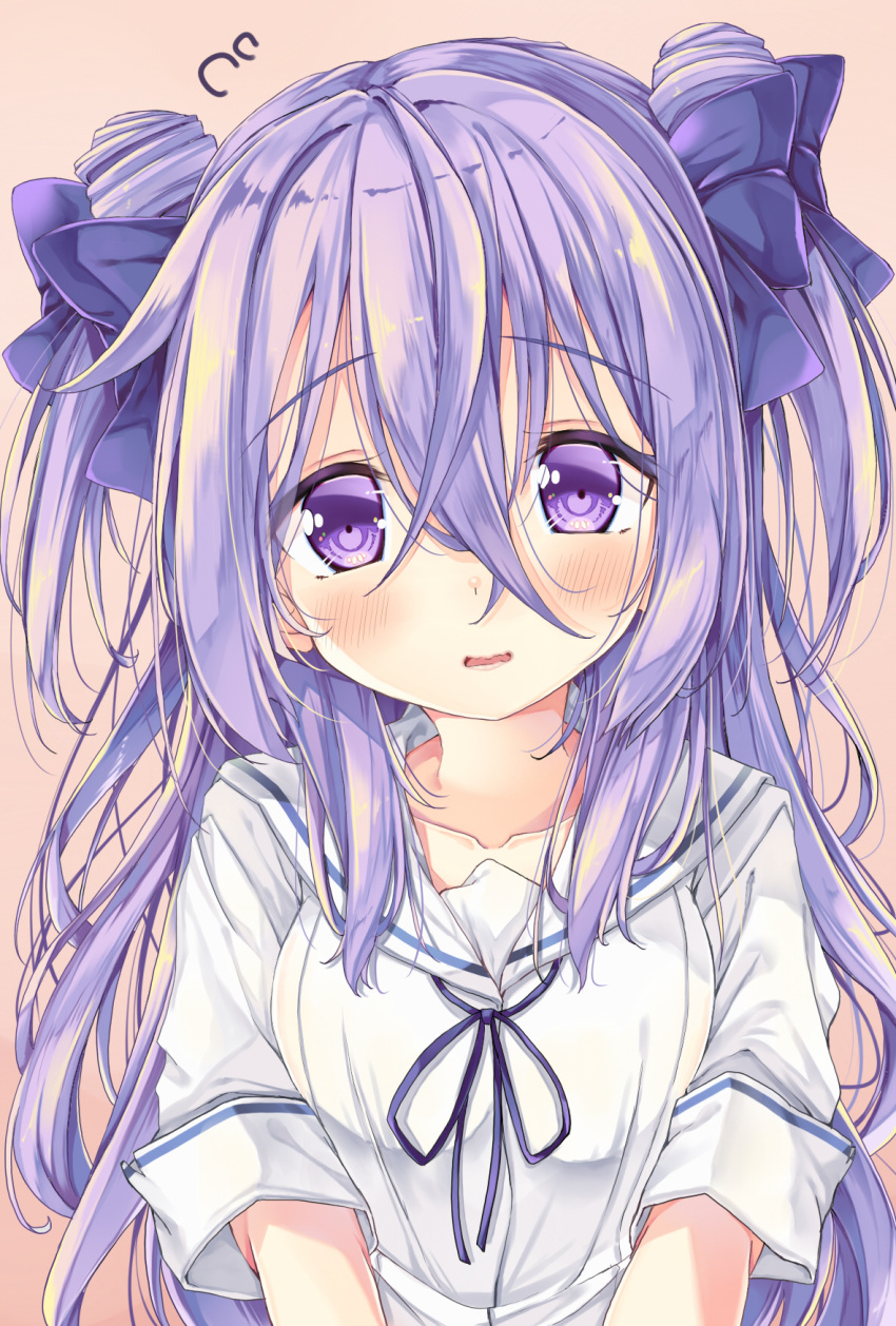 1girl, amamiya_shizuku_(hizuki_yayoi), blue_bow, blue_ribbon, blush, borrowed_character, bow, breasts