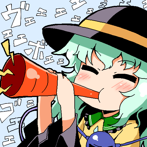 kari_(karinimooreha), komeiji_koishi, lowres, solo, touhou, vuvuzela