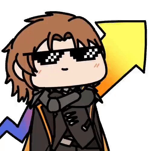 1girl, animated_gif, deal_with_it, deal_with_it_(meme), seseren, short_hair, smile, stonks