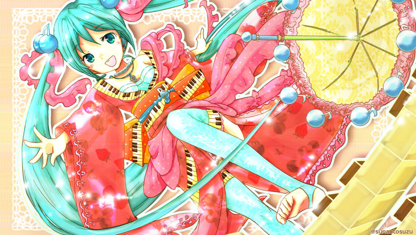 aqua_eyes, aqua_hair, feet, hair_decorations, hatsune_miku, japanese_clothes, jewelry, kimono