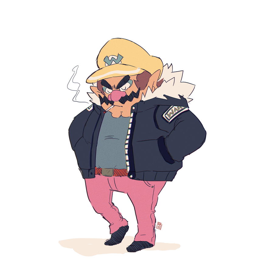 1boy, animated, animated_gif, belt, big_nose, black_footwear, blue_jacket, blue_shirt