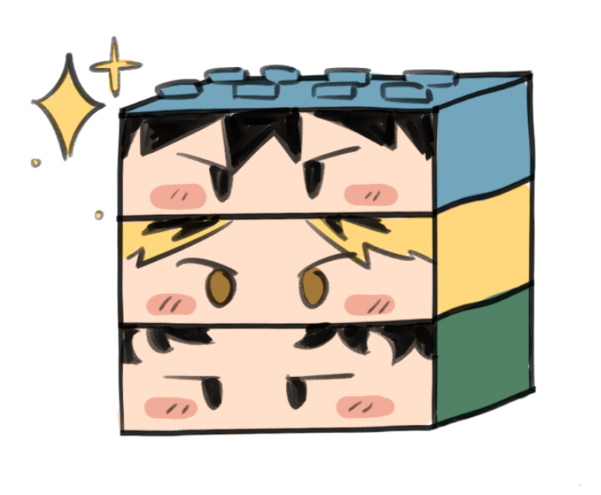 3boys, black_hair, blonde_hair, blush, chibi, given, kashima_hiiragi_(given), lego