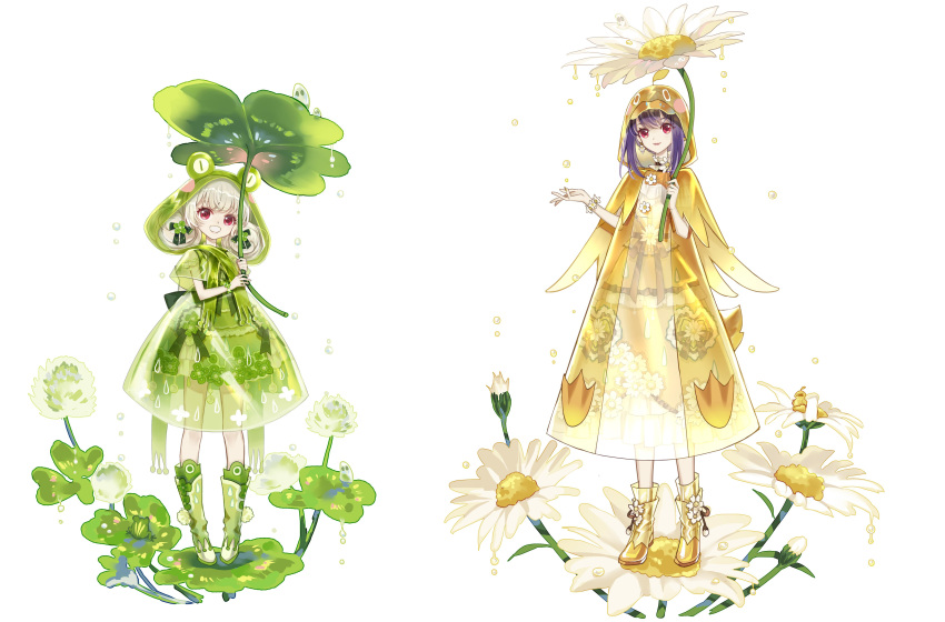 2girls, :d, absurdres, animal_costume, ankle_boots, bare_arms, bcy, beret