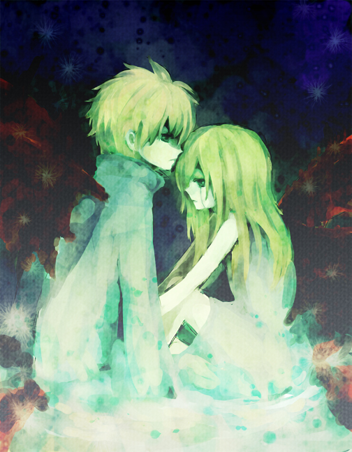 1boy, 1girl, blonde_hair, character_request, claus, kyo722, lil_miss_marshmallow, long_hair