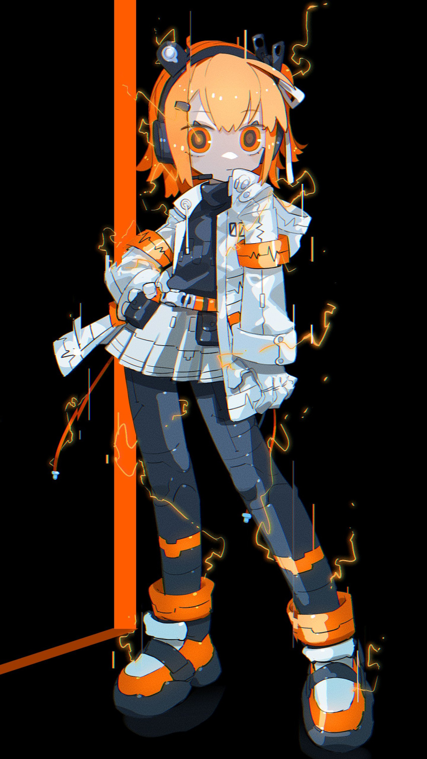 1girl, a.i._voice, absurdres, adachi_rei, android, arm_at_side, belt, belt_pouch