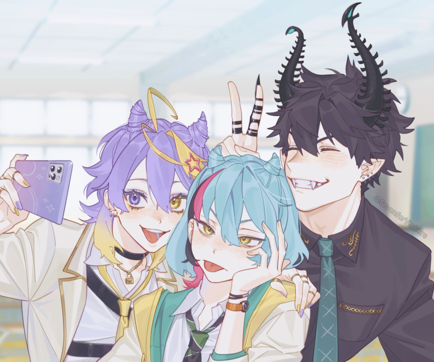 3boys, :d, :p, ^_^, antenna_hair, aster_arcadia, babyseven_77, black_choker