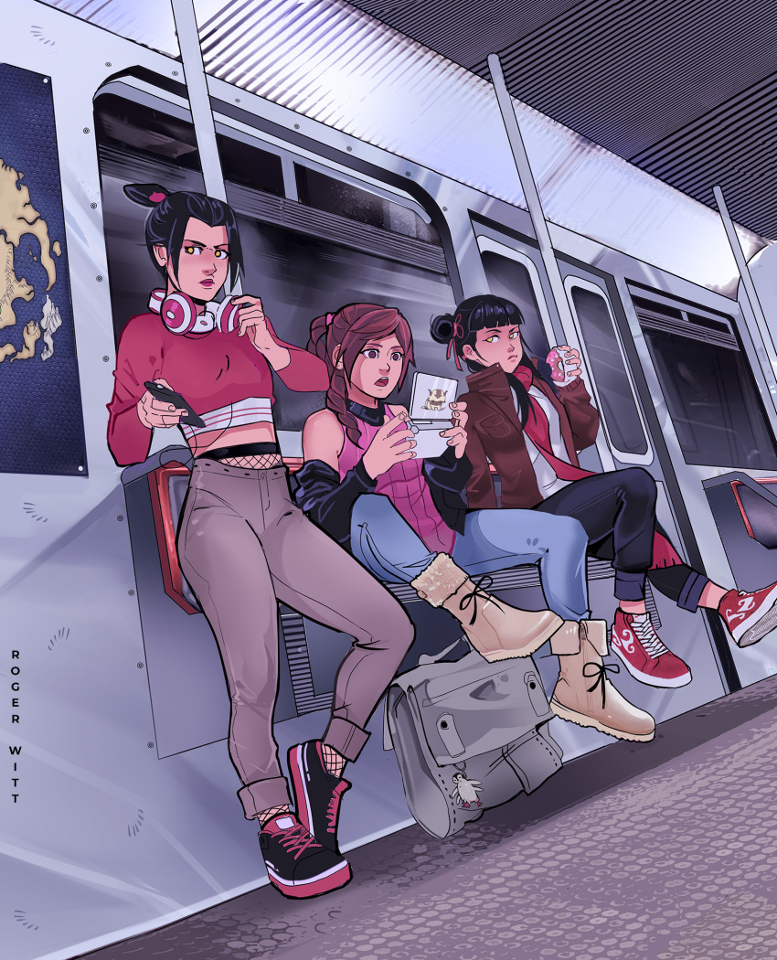 3girls, alternate_costume, animal_keychain, appa, artist_name, avatar:_the_last_airbender, avatar_legends, azula