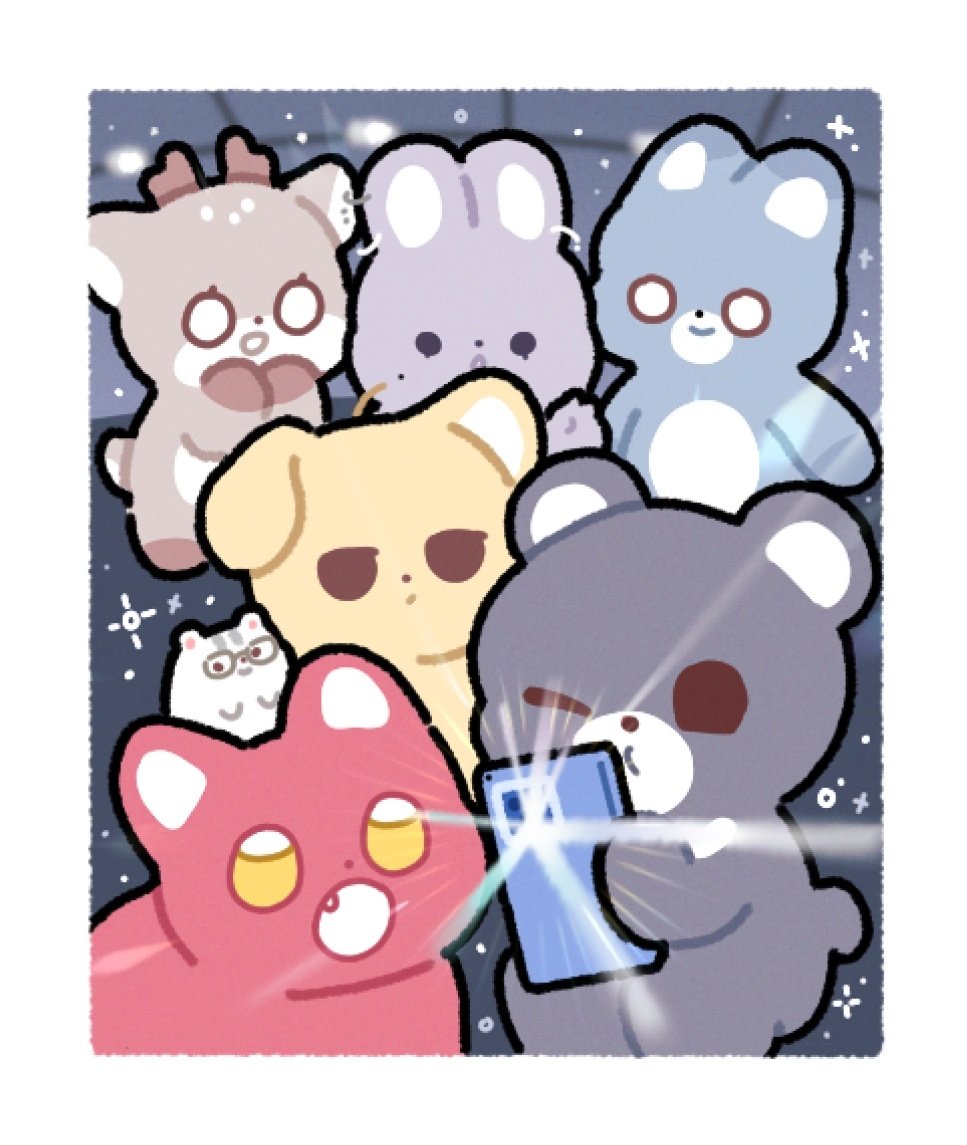 6+boys, animal_ears, animal_nose, animal_on_head, animalization, antlers, bae_sejin, bbing_zzi