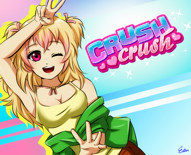 crush_crush, mio_(crush_crush), sad_panda_studios, tagme, twintails, two_side_up, wink