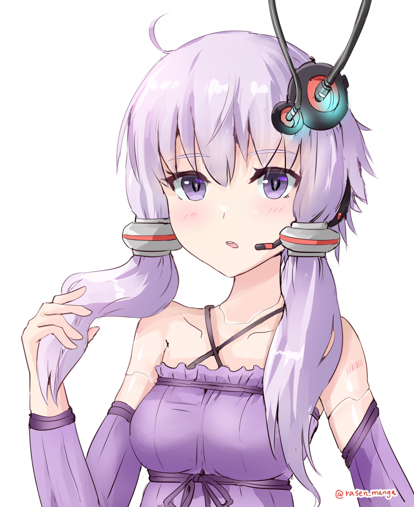 absurdres, android, barcode, breasts, dress, hair_ornament, headset, highres