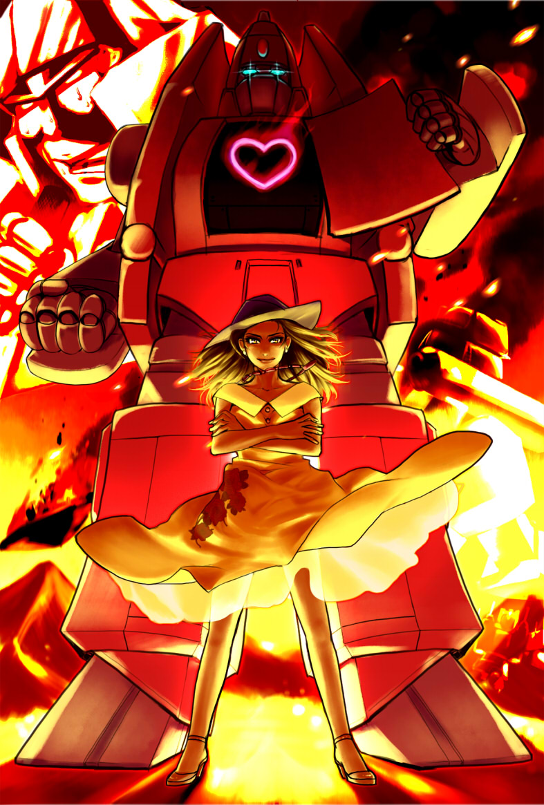 autobot, crossed_arms, decepticon, fire, megatron, nami_(tobuyo), powerglide, transformers