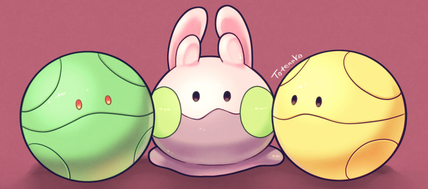 black_eyes, crossover, goomy, gundam, haro, highres, no_humans, non-humanoid_robot
