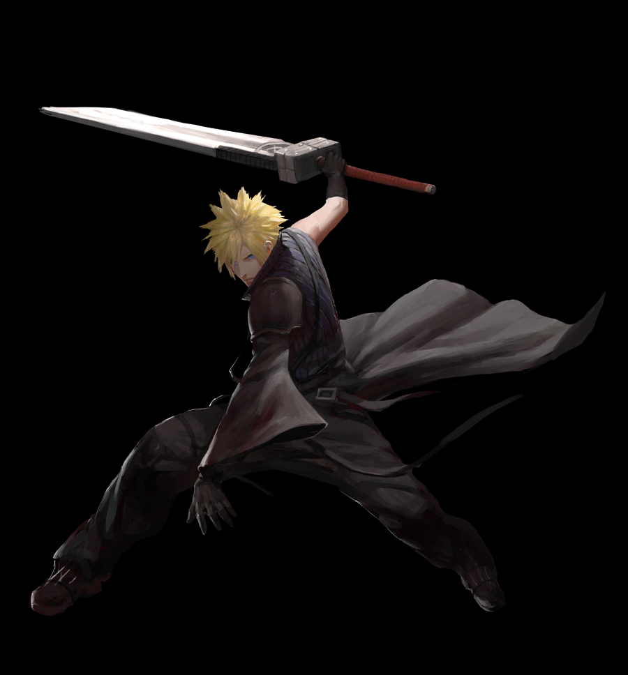 1boy, apron, arm_up, armor, belt, belt_buckle, black_apron, black_background