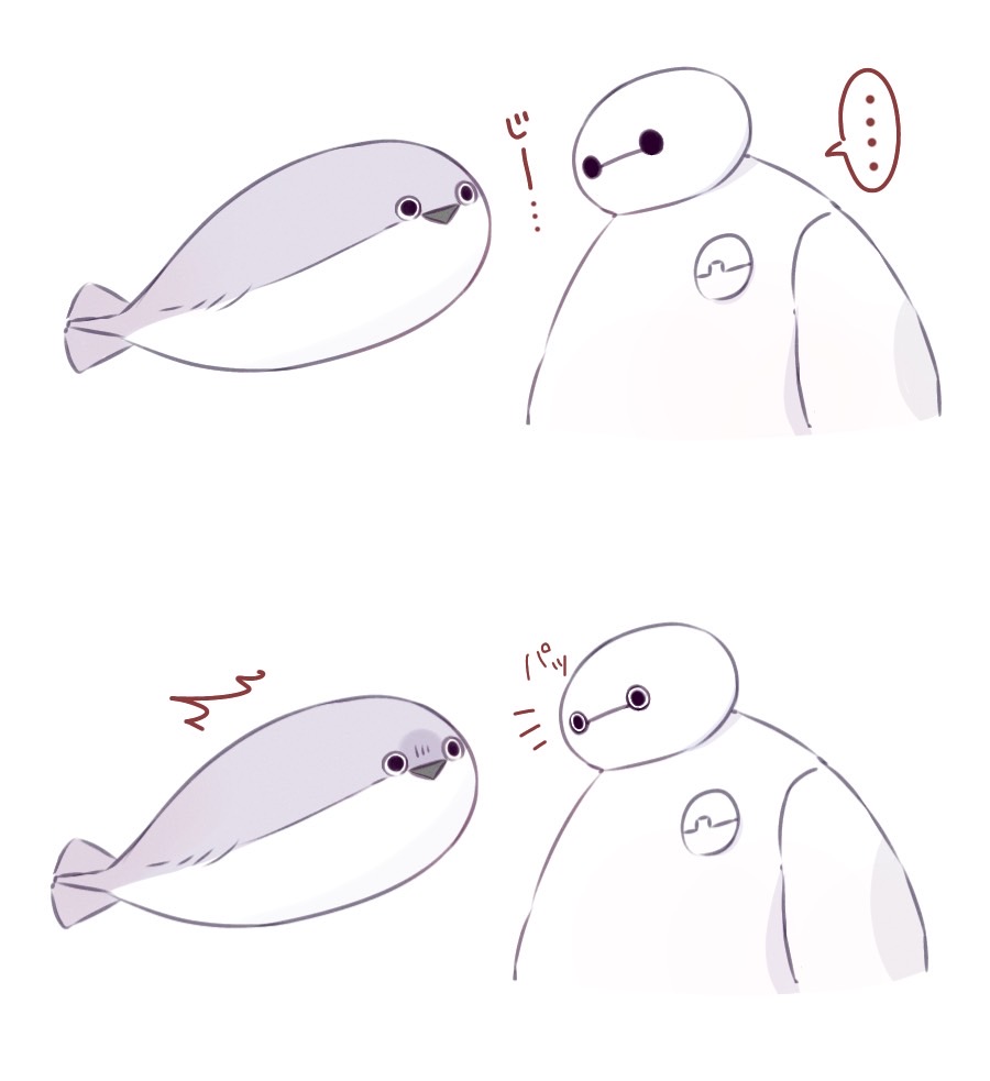 ..., animal_focus, baymax, big_hero_6, black_mouth, crossover, nana_(eegm4275), no_humans