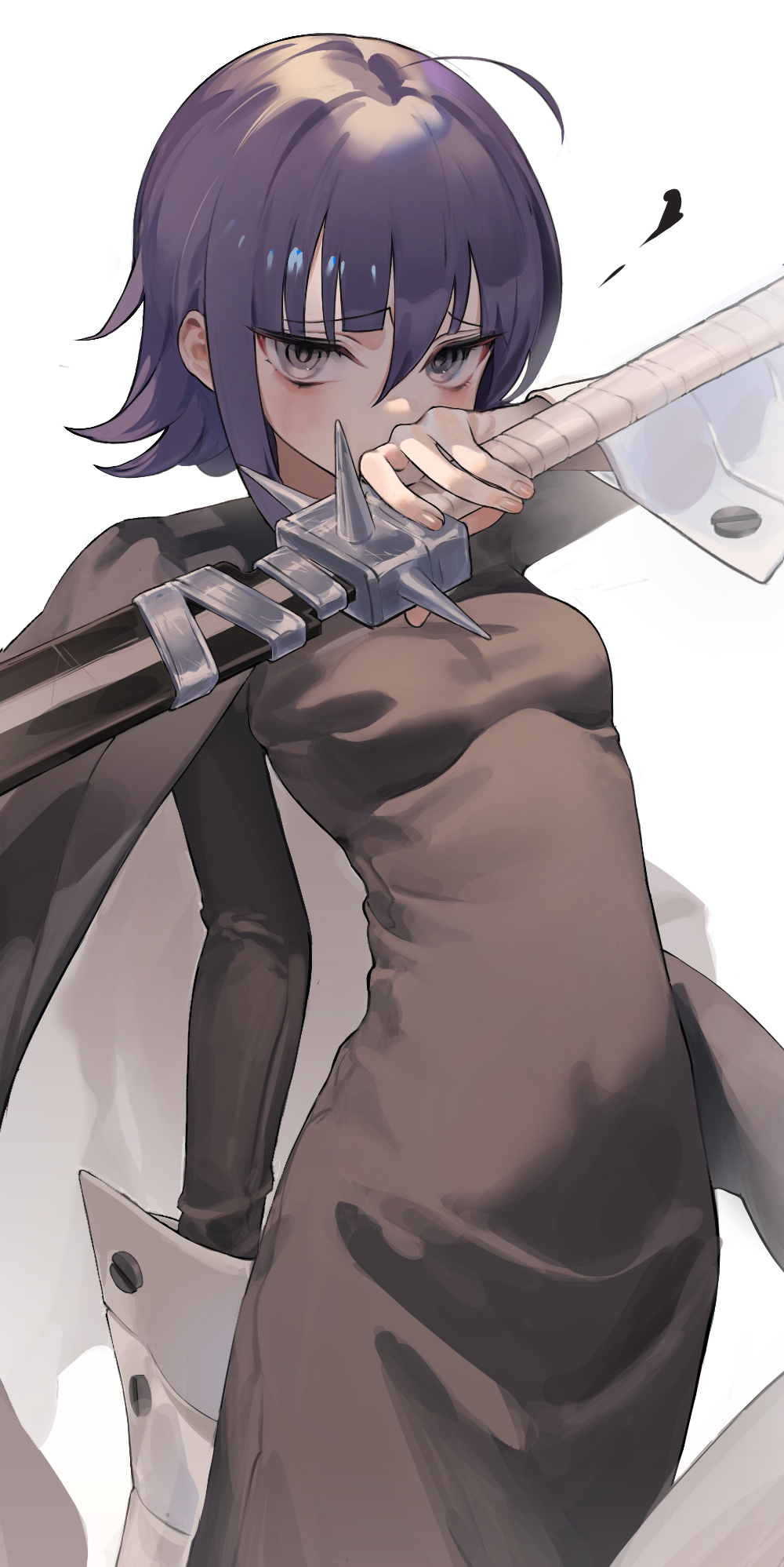 1girl, androgynous, black_dress, breasts, cosplay, crona_(soul_eater), crona_(soul_eater)_(cosplay), dress