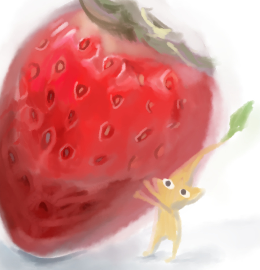 check_commentary, colored_skin, commentary, commentary_request, food, fruit, highres, holding