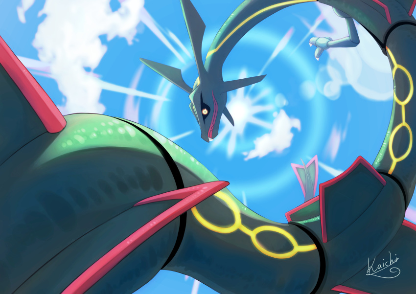 absurdres, black_sclera, claws, closed_mouth, clouds, colored_sclera, commentary_request, day