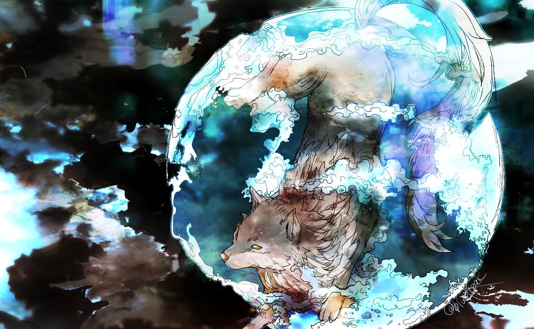 animal, animal_focus, fenrir_(final_fantasy), final_fantasy, final_fantasy_vi, full_moon, grey_fur, grey_wolf