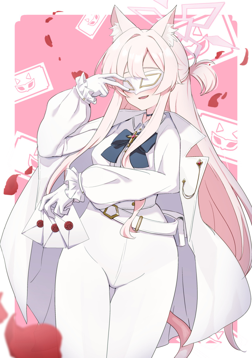 1girl, absurdres, akira_(blue_archive), animal_ears, blue_archive, blue_ribbon, cat_ears, cat_tail