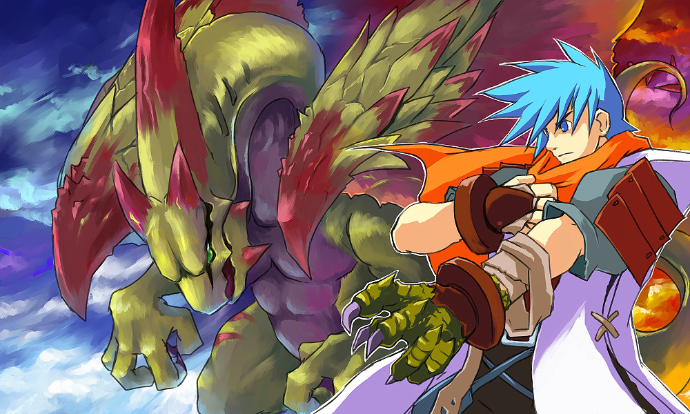 blue_eyes, blue_hair, breath_of_fire, breath_of_fire_iii, claws, dragon, g-dush, gloves