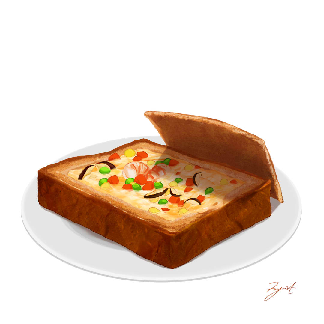 food, food_focus, food_request, no_humans, original, plate, signature, simple_background