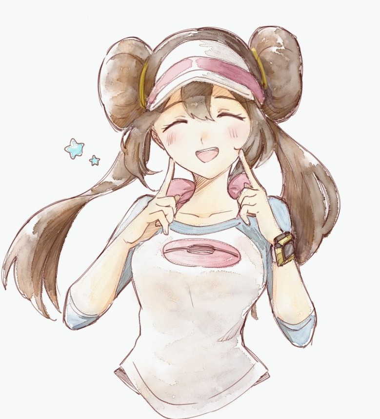 1girl, asuka_rkgk, blush, brown_hair, closed_eyes, collarbone, double_bun, hair_bun