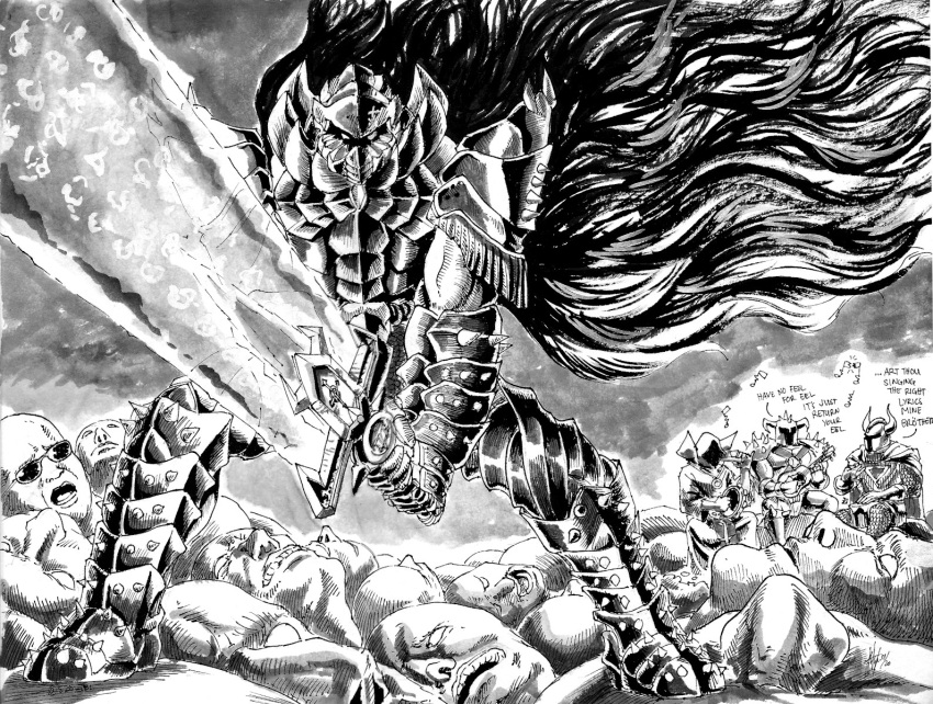 4boys, armor, baratus_(hexen), berserk, berserker_armor, black_armor, cape, commentary
