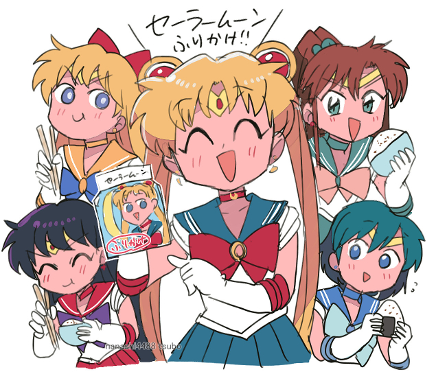 5girls, aino_minako, aqua_hair, bishoujo_senshi_sailor_moon, blonde_hair, blue_eyes, blue_sailor_collar, blush
