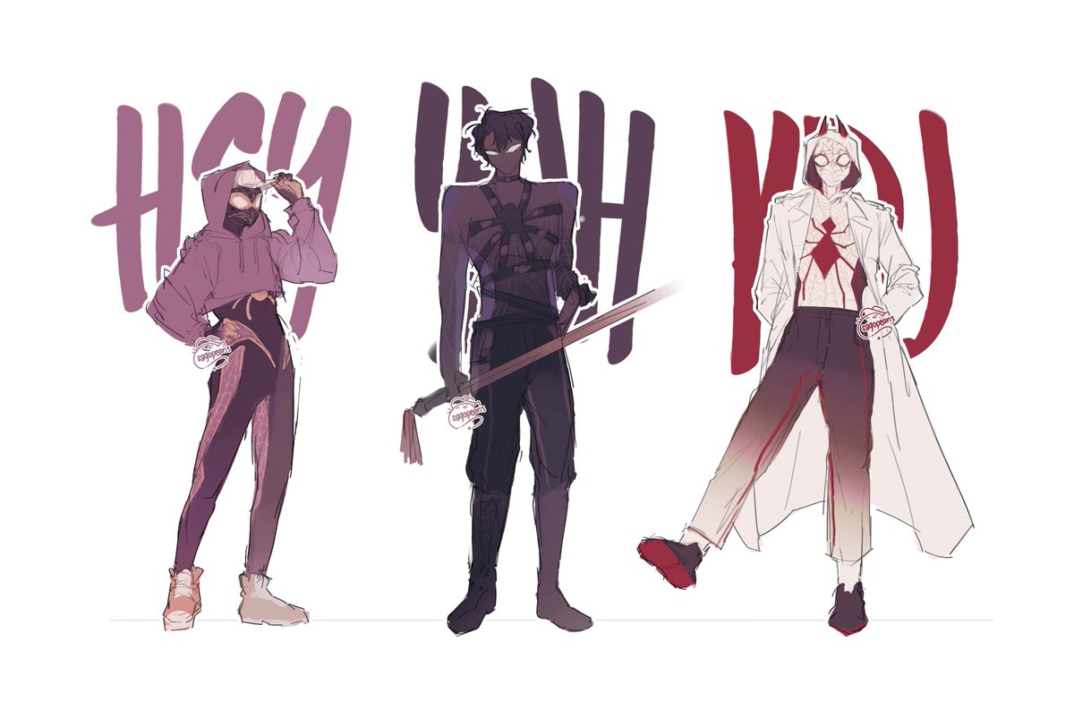 1girl, 2boys, adapted_costume, black_hair, bodysuit, boots, coat, commentary