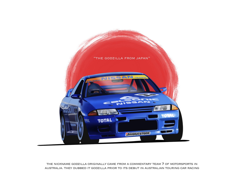 1boy, blue_headwear, bridgestone, car, driving, english_commentary, english_text, helmet