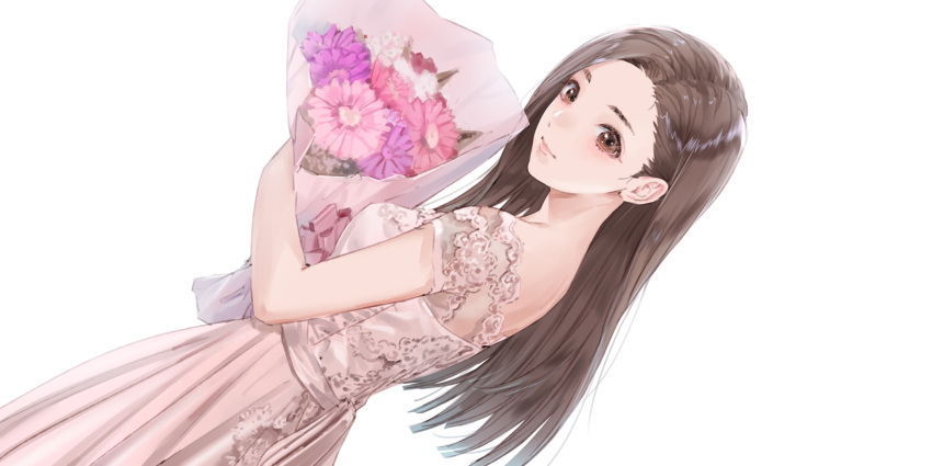1girl, absurdres, blue_reflection, blue_reflection_sun, brown_eyes, brown_hair, dress, dutch_angle