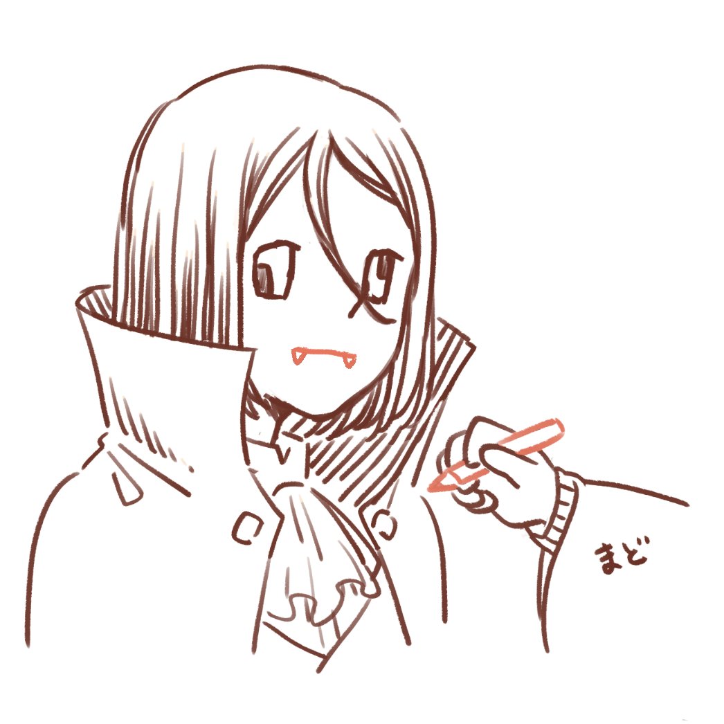 1boy, 1girl, :|, ascot, cape, closed_mouth, cropped_shoulders, disembodied_limb
