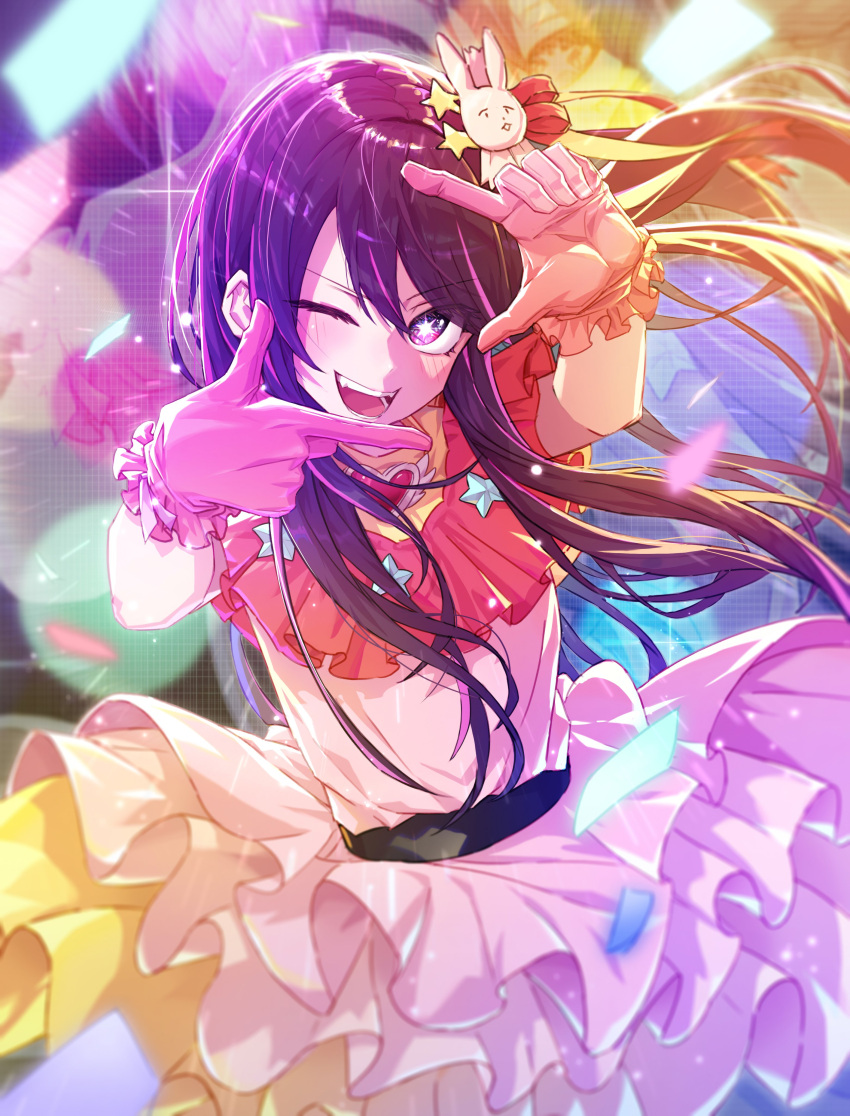 1girl, absurdres, blush, commentary_request, deuljjugnaljjug, dress, frills, gloves