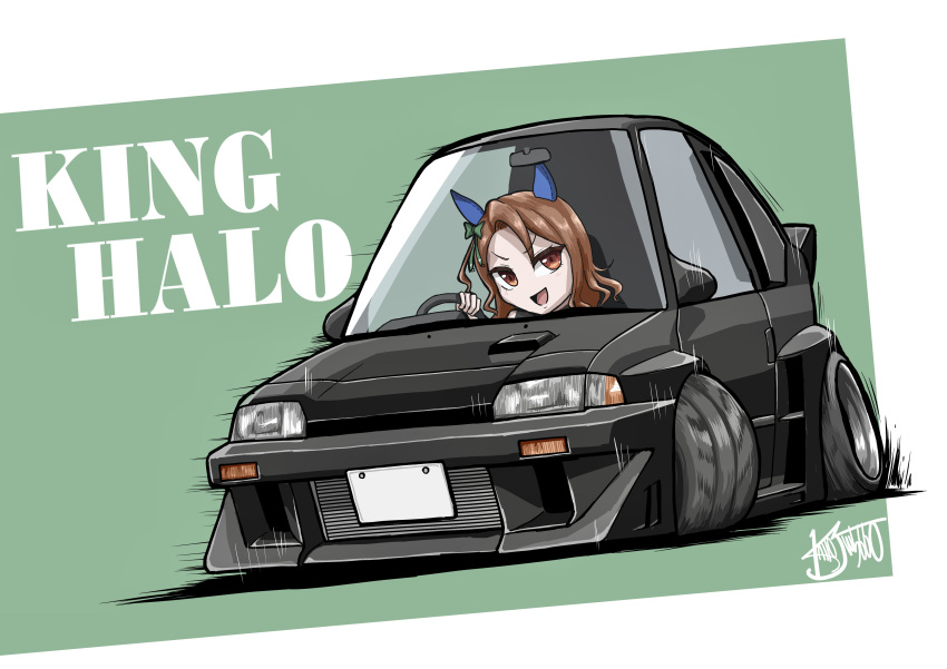 1girl, absurdres, artist_name, bow, brown_eyes, brown_hair, character_name, chibi