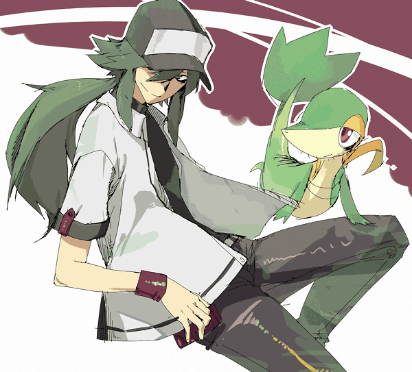 green_hair, hat, male, n_(pokemon), pokemon, pokemon_(game), pokemon_black_and_white, pokemon_bw