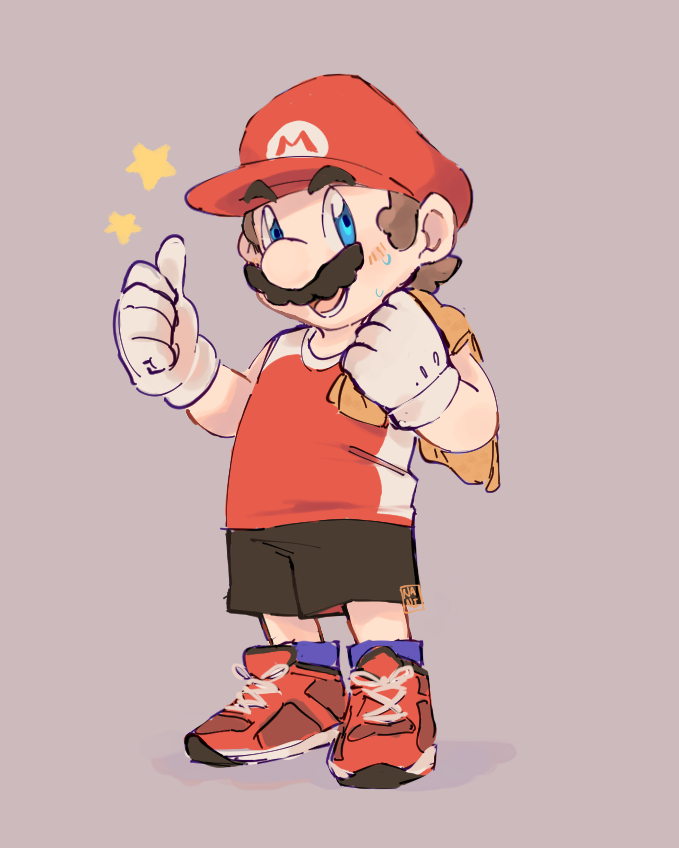1boy, black_shorts, blue_eyes, blue_socks, blush_stickers, brown_hair, cabbie_hat, cutie-png