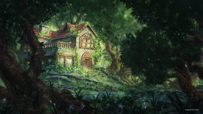 artist_name, building, commentary, english_commentary, european_architecture, forest, grass, house