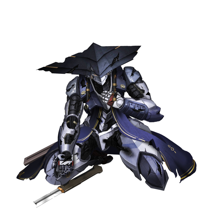 ags_(last_origin), battle_damage, blue_vest, broken, broken_sword, broken_weapon, defeat, descartes_voyager_satgat
