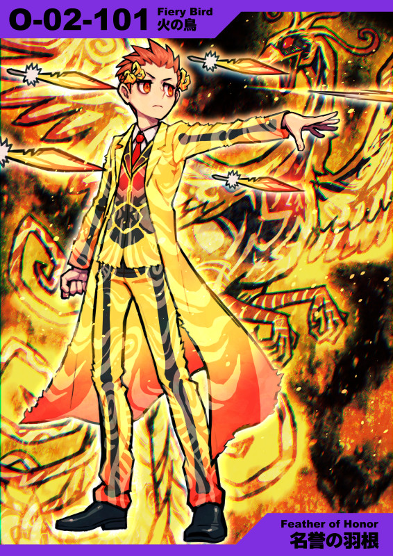 1boy, attack, beak, bird, black_background, black_footwear, check_gender, clenched_hand