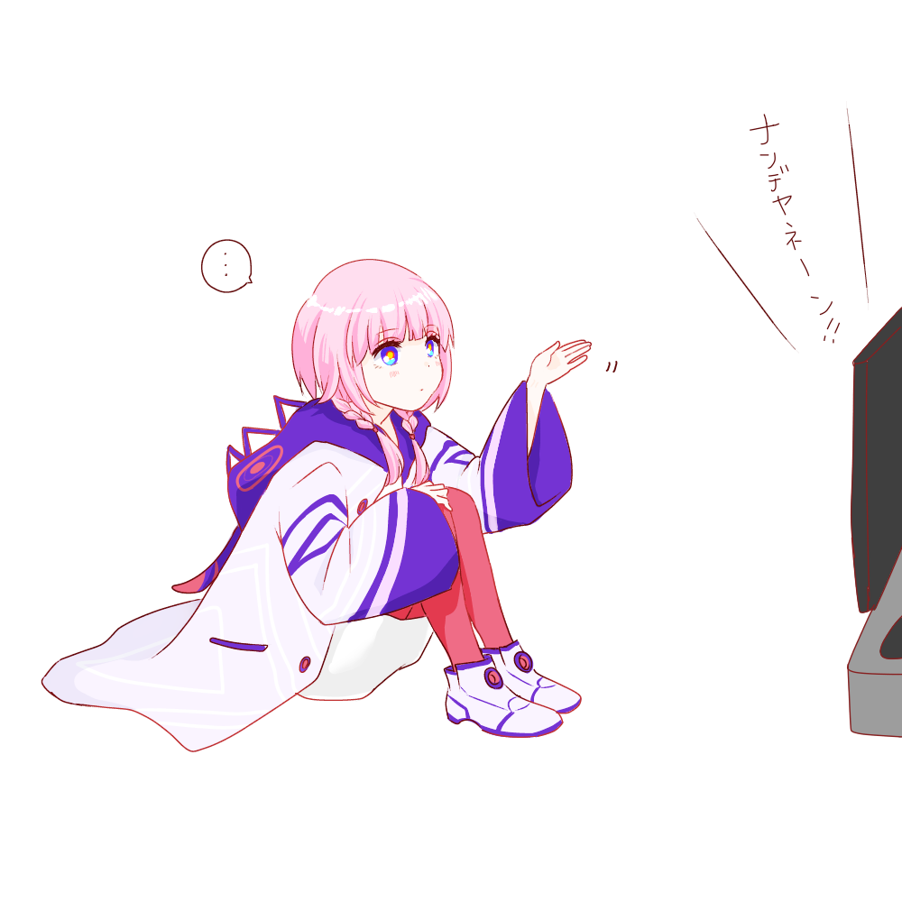 ..., 1girl, blush, braid, expressionless, hood, hood_down, hooded_jacket