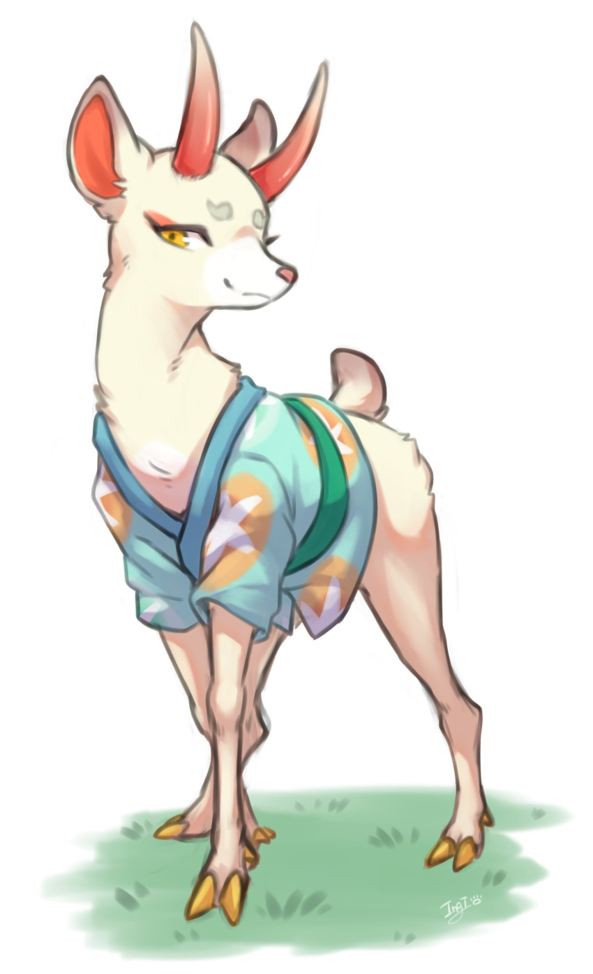 :3, absurdres, animal, animal_crossing, animal_focus, animalization, artist_name, blue_kimono