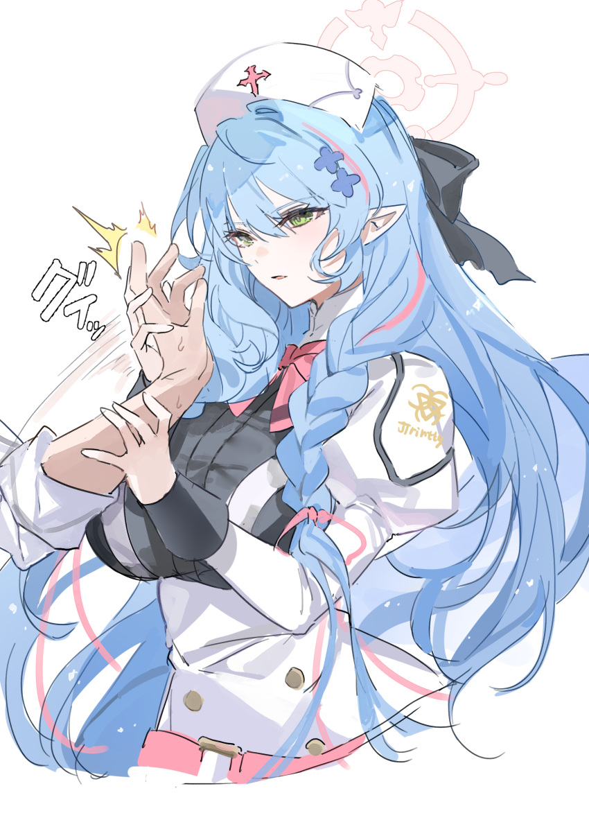 1boy, 1girl, absurdres, ahoge, blue_archive, blue_hair, blue_wings, blush