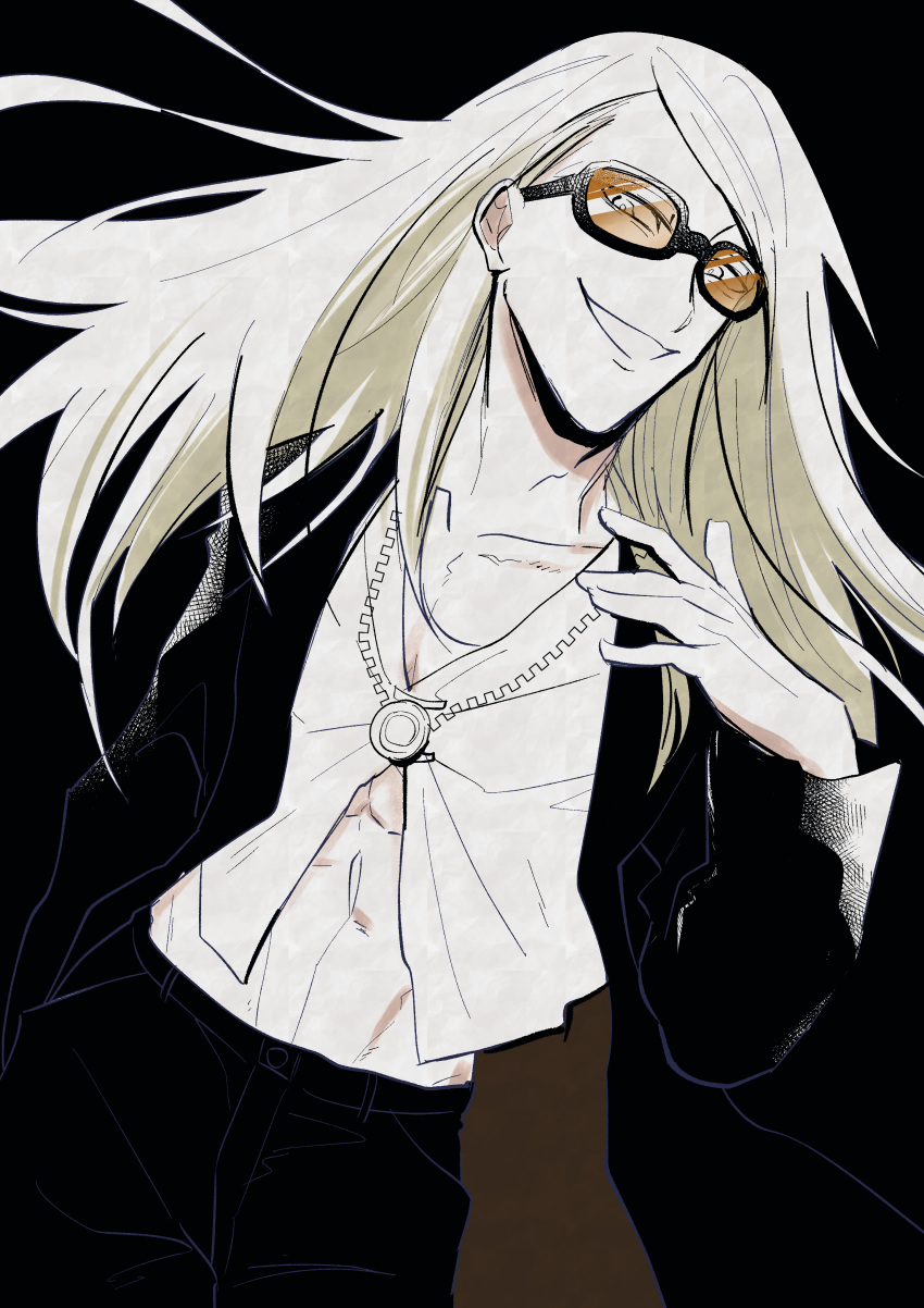 1boy, absurdres, black_jacket, blonde_hair, collarbone, cowboy_shot, fate/grand_order, fate_(series)