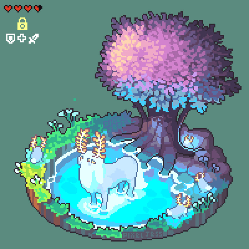 animated, animated_gif, antlers, artist_name, blupee, drinking, flower, gameplay_mechanics