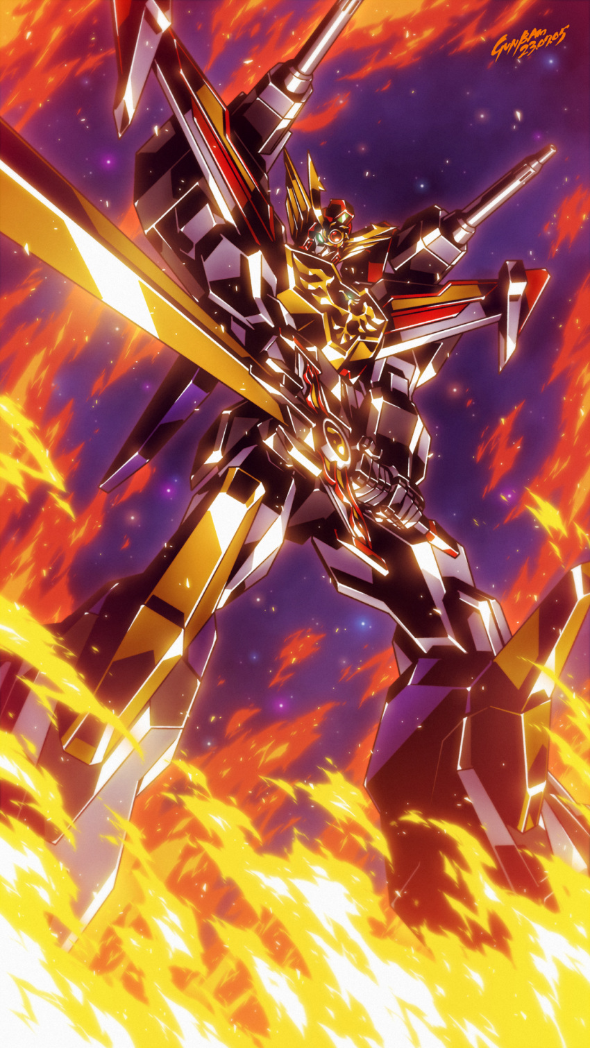 artist_name, babamba, commentary_request, dated, fire, glowing, glowing_eyes, great_fighbird
