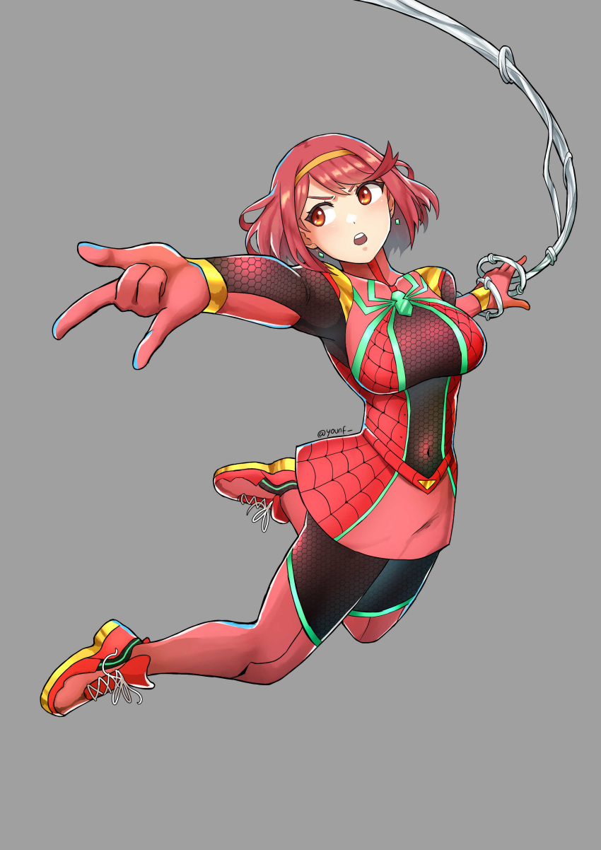 1girl, absurdres, animal_print, bodysuit, breasts, chest_jewel, core_crystal_(xenoblade), cosplay