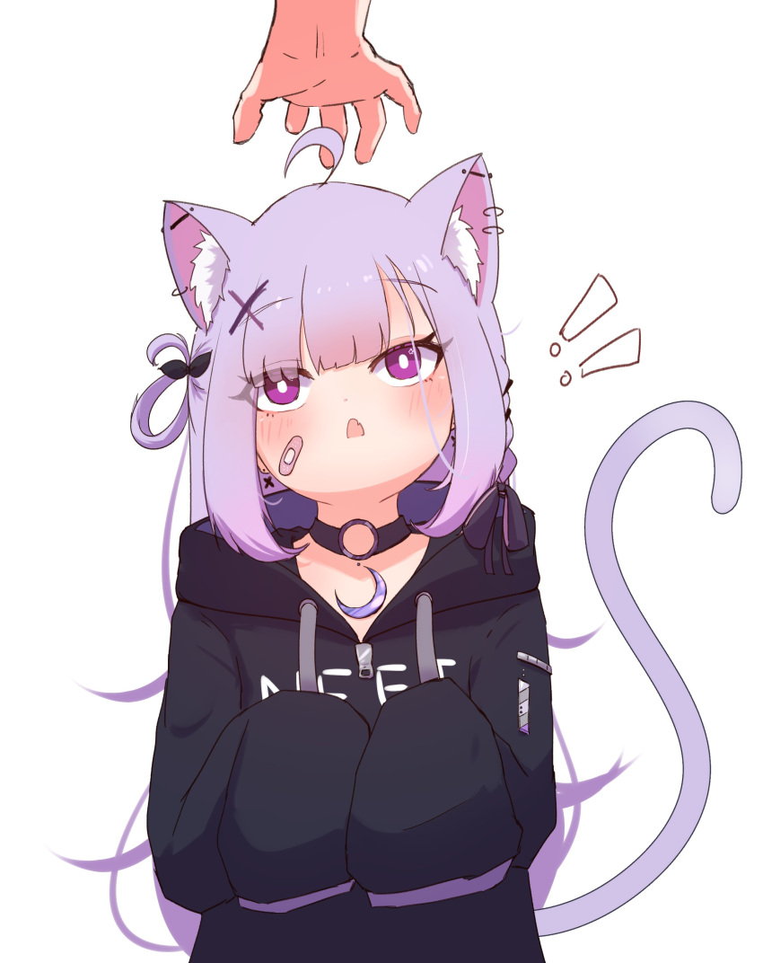 1girl, absurdres, animal_ear_fluff, animal_ears, bandaid, bandaid_on_cheek, bandaid_on_face, black_choker