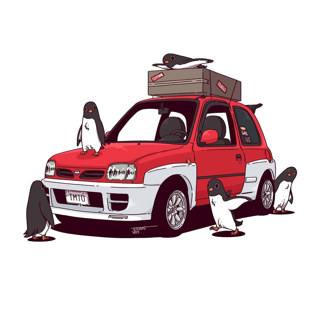 animal, bird, box, car, commentary, english_commentary, flock, fragile_symbol