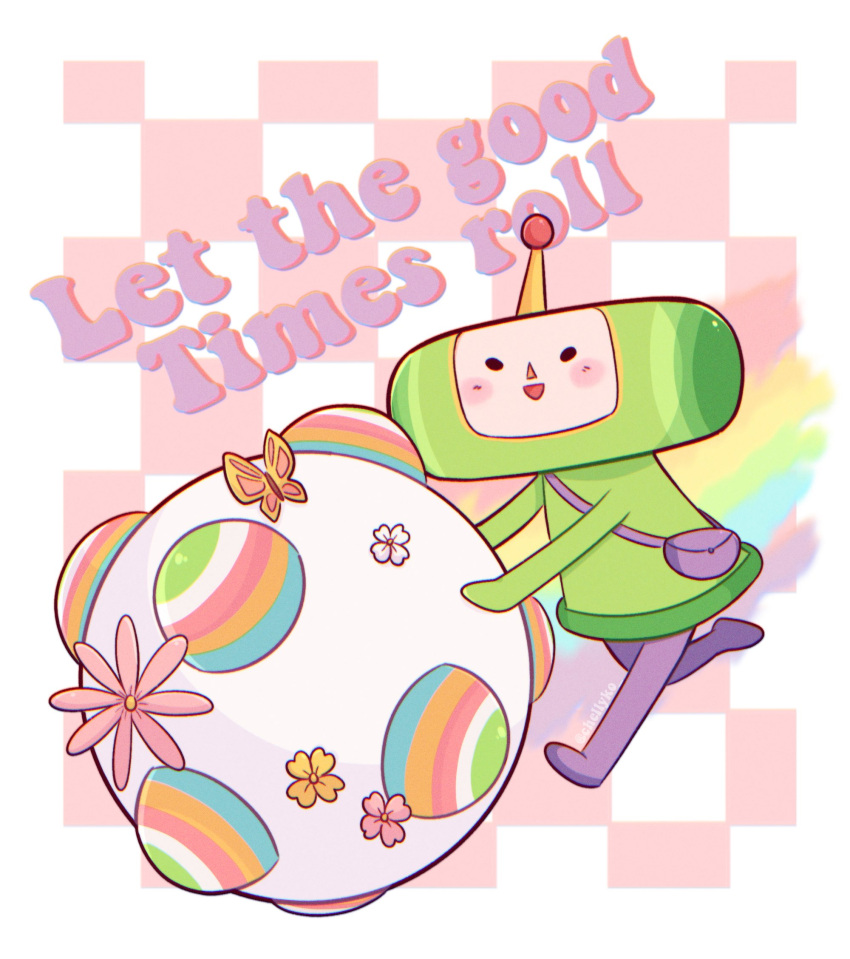 1boy, animal, antennae, bag, ball, black_eyes, blush, bug